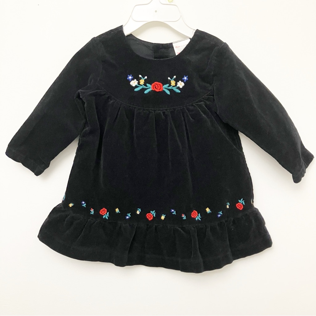 Hannna Andersson Velvet Dress 75 12-18m